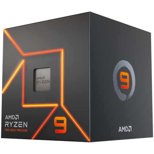 AMD CPU Desktop Ryzen 9 12C/24T 7900 (5.4GHz Max Boost,76MB,65W,AM5) box, with Radeon Graphics and Wraith Prism Cooler