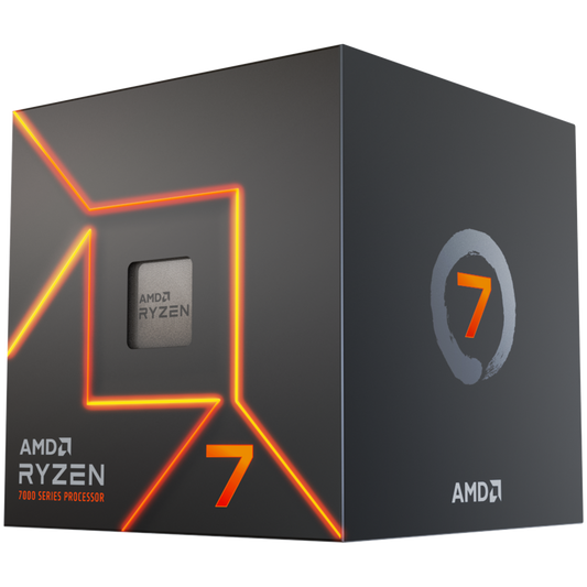 AMD CPU Desktop Ryzen 7 8C/16T 7700 (5.3GHz Max, 40MB,65W,AM5) box, with Radeon Graphics and Wraith Prism Cooler