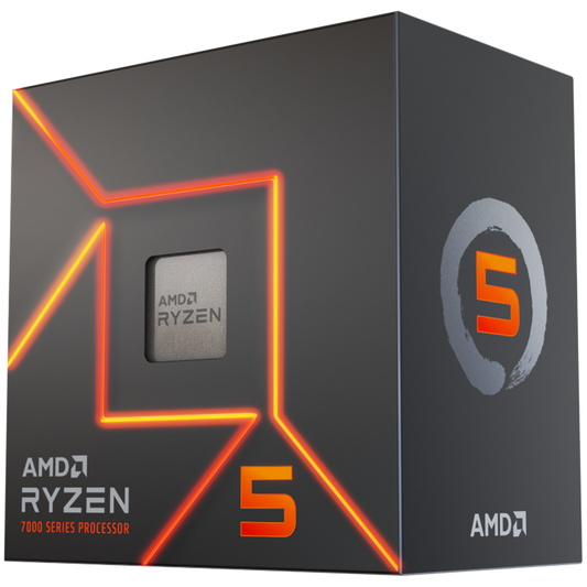 AMD CPU Desktop Ryzen 5 6C/12T 7600 (5.2GHz Max, 38MB,65W,AM5) box, with Radeon Graphics and Wraith Stealth Cooler