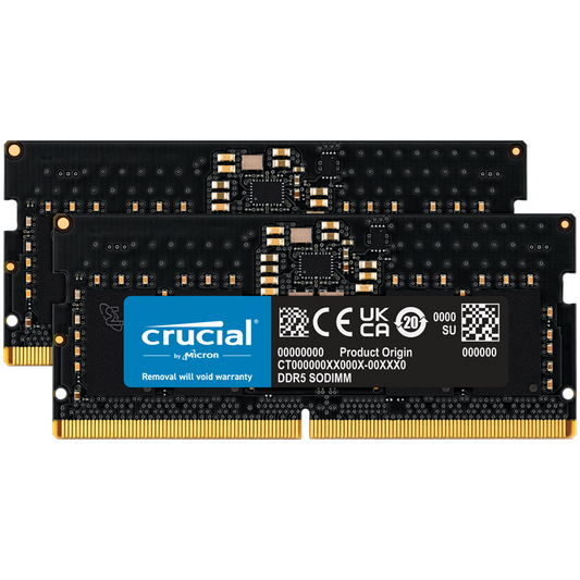 Crucial 32GB Kit (2x16GB) DDR5-4800 SODIMM CL40 (16Gbit)