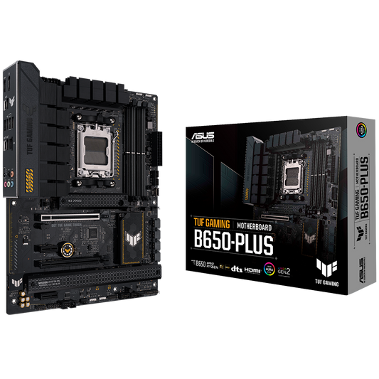 ASUS TUF GAMING B650-PLUS AM5 ATX gaming MB - AMD B650 4xDIMM DDR5 3xM.2 4xSATA PCIe 4.0 2.5Gb Ethernet 1xDisplayPort 1xHDMI with Aura Sync support