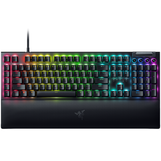 Razer BlackWidow V4 Mechanical Gaming Keyboard, US Layout, Green Switch, Razer Chroma™ RGB, 6 Macro Keys, Lubricated Stabilizers, Media Keys, Magnetic Wrist Rest, Up to 8000 Hz Polling Rate, Detachable Type C Cable