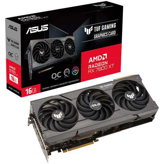ASUS Video Card AMD Radeon TUF Gaming RX 7800 XT OC Edition 16GB GDDR6 VGA optimized inside and out for lower temps and durability, PCIe 4.0, 1xHDMI 2.1, 3xDisplayPort 2.1