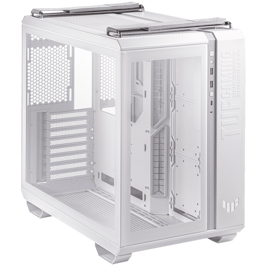 ASUS TUF Gaming GT502 ATX Gaming case White, Dual Chamber Chassis, Panoramic View, Tempered Glass front and side panel, Tool-Free side panels, Front Panel High-Speed USB Type-C