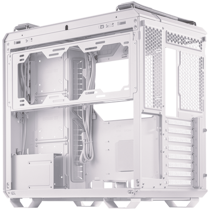 ASUS TUF Gaming GT502 ATX Gaming case White, Dual Chamber Chassis, Panoramic View, Tempered Glass front and side panel, Tool-Free side panels, Front Panel High-Speed USB Type-C