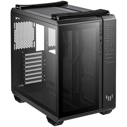 ASUS TUF Gaming GT502 ATX Gaming case Black, Dual Chamber Chassis, Panoramic View, Tempered Glass front and side panel, Tool-Free side panels, Front Panel High-Speed USB Type-C