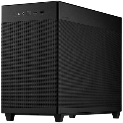 ASUS Prime AP201 MicroATX Case Black - stylish 33-liter MicroATX case with tool-free side panels and a quasi-filter mesh, with support for 360 mm coolers, graphics cards up to 338 mm long, and standard ATX PSUs