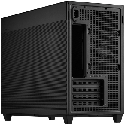 ASUS Prime AP201 MicroATX Case Black - stylish 33-liter MicroATX case with tool-free side panels and a quasi-filter mesh, with support for 360 mm coolers, graphics cards up to 338 mm long, and standard ATX PSUs