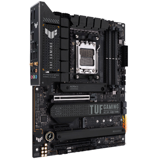 ASUS TUF GAMING X670E-PLUS WIFI AM5 ATX gaming MB - AMD X670 4xDIMM DDR5 4xM.2 4xSATA PCIe 5.0 2.5Gb Ethernet WiFi 6E + Bluetooth 1xDisplayPort 1xHDMI with Aura Sync support
