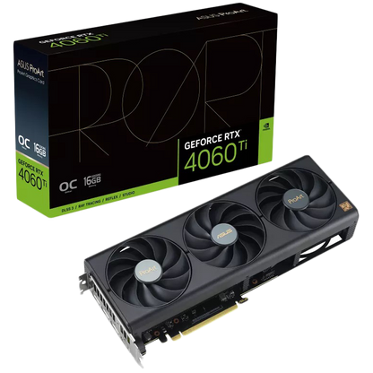 ASUS Video Card NVidia ProArt GeForce RTX 4060 Ti OC Edition 16GB GDDR6 VGA bring elegant and minimalist style to empower creator PC builds, PCIe 4.0, 1xHDMI 2.1a, 3xDisplayPort 1.4a