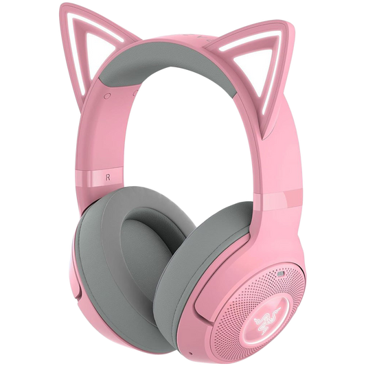 Kraken Kitty BT V2 - Quartz Ed. Pink, Wireless Gaming Headset, Kitty Ears and Earcups, Bluetooth 5.2 with Gaming Mode, TriForce 40 mm Drivers, Built into the earcups microphone, Up to 40-hour Battery Life with Type C Charging