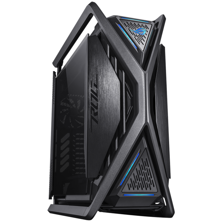 ASUS ROG Hyperion GR701 E-ATX Gaming case Black, 420 mm dual radiator support, four 140 mm fans, metal GPU holder, component storage, ARGB fan hub, Aura Sync, Dual USB Type-C ports, 60W fast charging - product photo
