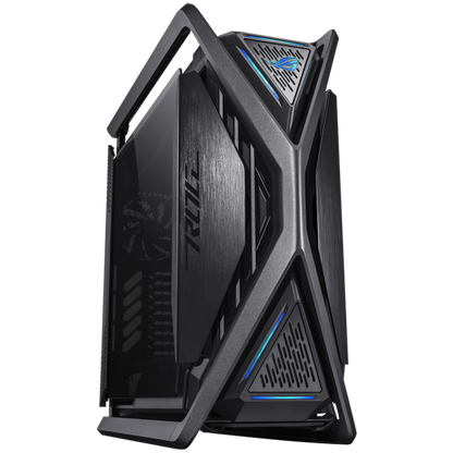 ASUS ROG Hyperion GR701 E-ATX Gaming case Black, 420 mm dual radiator support, four 140 mm fans, metal GPU holder, component storage, ARGB fan hub, Aura Sync, Dual USB Type-C ports, 60W fast charging - product photo