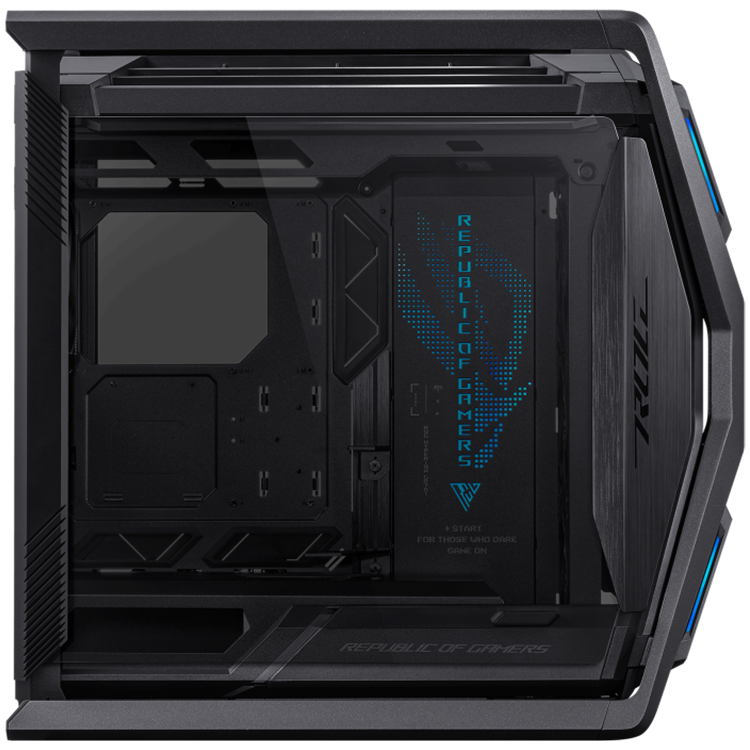 ASUS ROG Hyperion GR701 E-ATX Gaming case Black, 420 mm dual radiator support, four 140 mm fans, metal GPU holder, component storage, ARGB fan hub, Aura Sync, Dual USB Type-C ports, 60W fast charging - image 2
