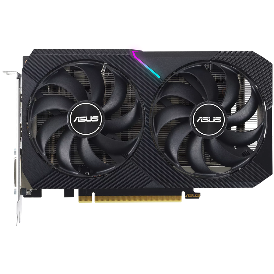 ASUS Video Card NVidia Dual GeForce RTX 3050 V2 OC Edition 8GB GDDR6 VGA with two powerful Axial-tech fans and a 2-slot design for broad compatibility, PCIe 4.0, 1xDVI-D, 1xHDMI 2.1, 1xDisplayPort 1.4a