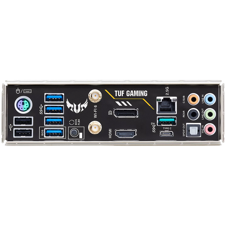 ASUS TUF GAMING B550M-PLUS WIFI II AM4 mATX gaming MB - AMD B550 4xDIMM DDR4 2xM.2 4xSATA PCIe 4.0 2.5Gb Ethernet WiFi 6 + Bluetooth 1xDisplayPort 1xHDMI with Aura Sync RGB lighting support