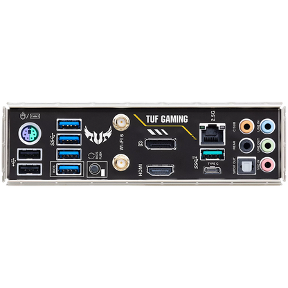 ASUS TUF GAMING B550M-PLUS WIFI II AM4 mATX gaming MB - AMD B550 4xDIMM DDR4 2xM.2 4xSATA PCIe 4.0 2.5Gb Ethernet WiFi 6 + Bluetooth 1xDisplayPort 1xHDMI with Aura Sync RGB lighting support