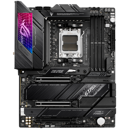 ASUS ROG STRIX X670E-E GAMING WIFI AM5 ATX gaming MB - AMD X670 4xDIMM DDR5 4xM.2 4xSATA PCIe 5.0 2.5Gb Ethernet WiFi 6E + Bluetooth 1xDisplayPort 1x HDMI with Aura Sync support