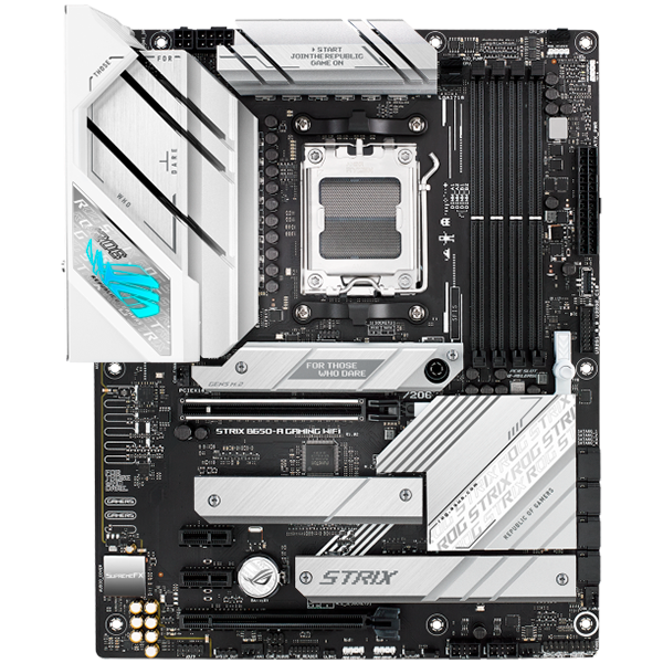 ASUS ROG STRIX B650-A GAMING WIFI AM5 ATX gaming MB - AMD B650 4xDIMM DDR5 3xM.2 4xSATA PCIe 4.0 2.5Gb Ethernet WiFi 6E + Bluetooth 1xDisplayPort 1xHDMI with Aura Sync support