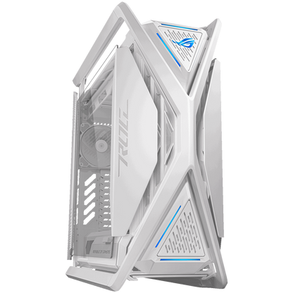 ASUS ROG Hyperion GR701 E-ATX Gaming case White, 420 mm dual radiator support, four 140 mm fans, metal GPU holder, component storage, ARGB fan hub, Aura Sync, Dual USB Type-C ports, 60W fast charging - product photo