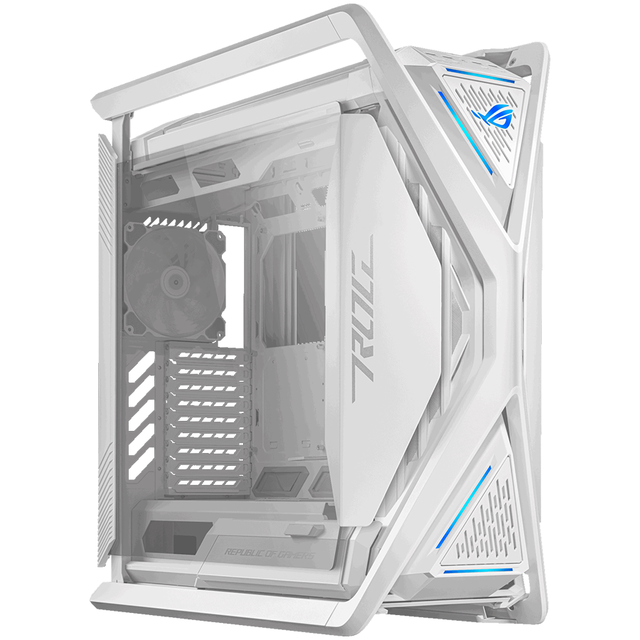 ASUS ROG Hyperion GR701 E-ATX Gaming case White, 420 mm dual radiator support, four 140 mm fans, metal GPU holder, component storage, ARGB fan hub, Aura Sync, Dual USB Type-C ports, 60W fast charging - image 3