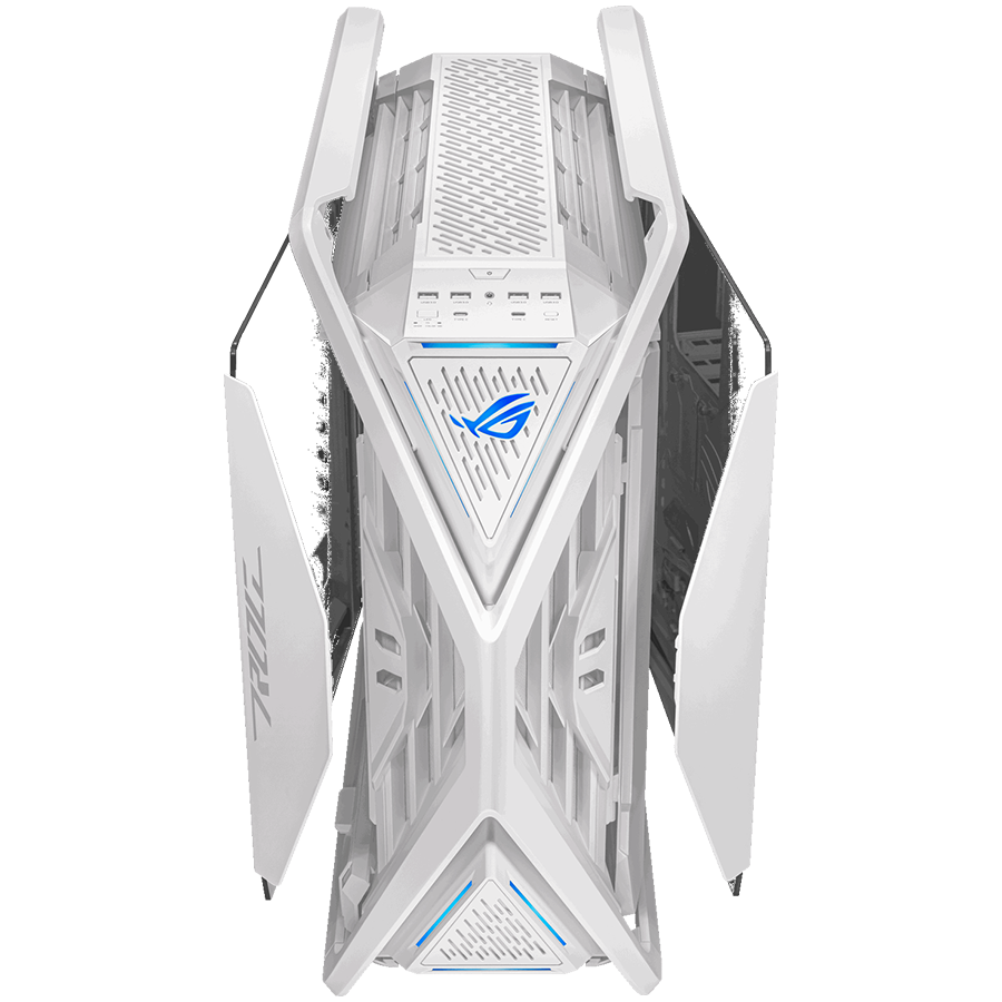 ASUS ROG Hyperion GR701 E-ATX Gaming case White, 420 mm dual radiator support, four 140 mm fans, metal GPU holder, component storage, ARGB fan hub, Aura Sync, Dual USB Type-C ports, 60W fast charging - image 4