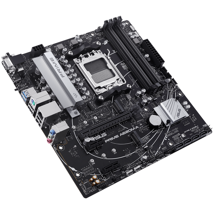 ASUS PRIME A620M-A-CSM AM5 mATX MB - AMD A620 4xDIMM DDR5 2xM.2 4xSATA PCIe 4.0 1Gb Ethernet 1xD-SUB 1xDisplayPort 1xHDMI Aura Sync RGB Lighting