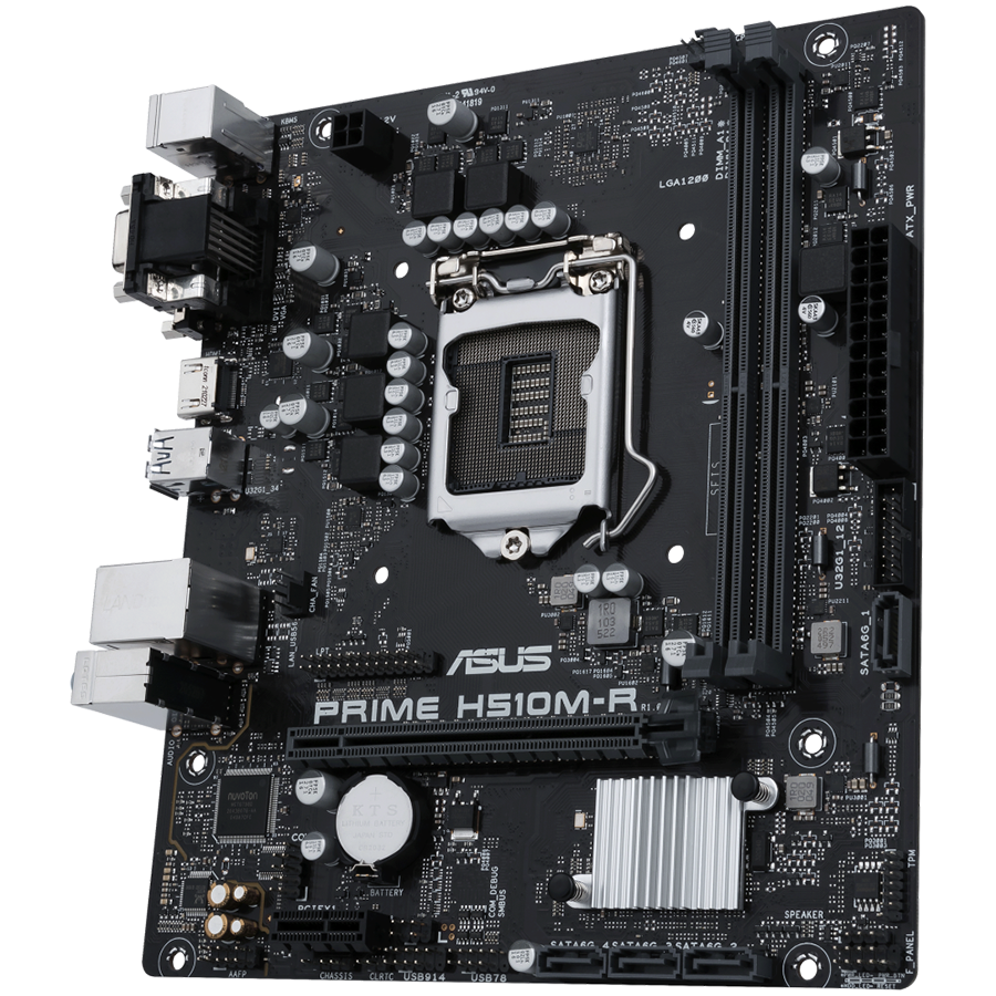 ASUS PRIME H510M-R R2.0-SI LGA1200 mATX MB - Intel H470 2xDIMM DDR4 4xSATA PCIe 4.0 1Gb Ethernet 1xD-SUB 1xHDMI