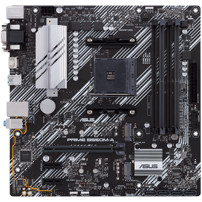 ASUS PRIME B550M-A/CSM AM4 mATX MB - AMD B550 4xDIMM DDR4 2xM.2 4xSATA PCIe 4.0 1Gb Ethernet 1xD-SUB 1xDVI-D 1xHDMI with Aura Sync RGB headers support