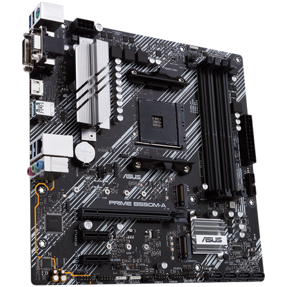ASUS PRIME B550M-A/CSM AM4 mATX MB - AMD B550 4xDIMM DDR4 2xM.2 4xSATA PCIe 4.0 1Gb Ethernet 1xD-SUB 1xDVI-D 1xHDMI with Aura Sync RGB headers support