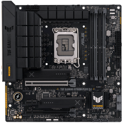 ASUS TUF GAMING B760M-PLUS D4 LGA1700 mATX gaming MB - Intel B760 4xDIMM DDR4 2xM.2 4xSATA PCIe 5.0 2.5Gb Ethernet 1xDisplayPort 1xHDMI with Aura Sync support