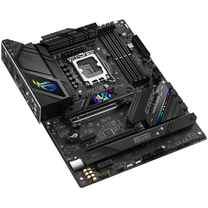 ASUS ROG STRIX B760-F GAMING WIFI LGA1700 ATX gaming MB - Intel B760 4xDIMM DDR5 3xM.2 4xSATA PCIe 5.0 2.5Gb Ethernet WiFi 6E + Bluetooth 1xDisplayPort 1xHDMI with Aura Sync support