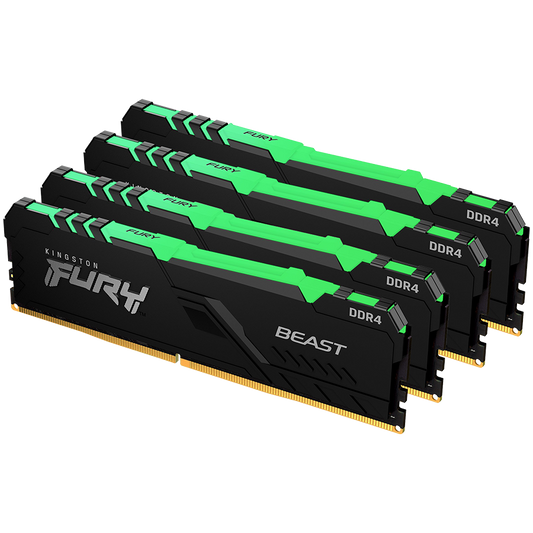 Kingston 32GB 3600MT/s DDR4 CL17 DIMM (Kit of 4) FURY Beast RGB, EAM: 740617337433