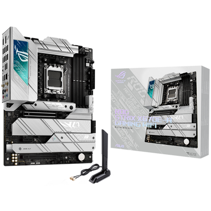 ASUS ROG STRIX X670E-A GAMING WIFI AM5 ATX gaming MB - AMD X670 4xDIMM DDR5 4xM.2 4xSATA PCIe 5.0 2.5Gb Ethernet WiFi 6E + Bluetooth 1xDisplayPort 1x HDMI with Aura Sync support