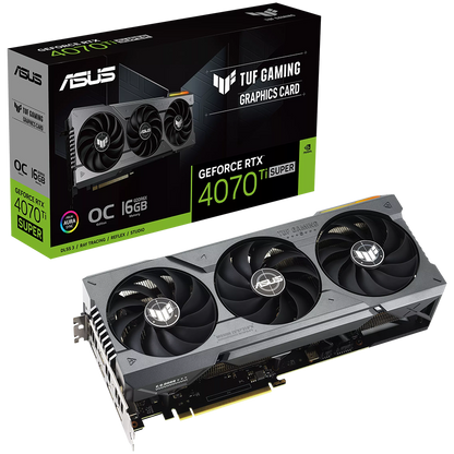 ASUS Video Card NVidia TUF Gaming GeForce RTX 4070 Ti SUPER OC Edition 16GB GDDR6X VGA with DLSS 3, lower temps, and enhanced durability, PCIe 4.0, 2xHDMI 2.1a, 3xDisplayPort 1.4a