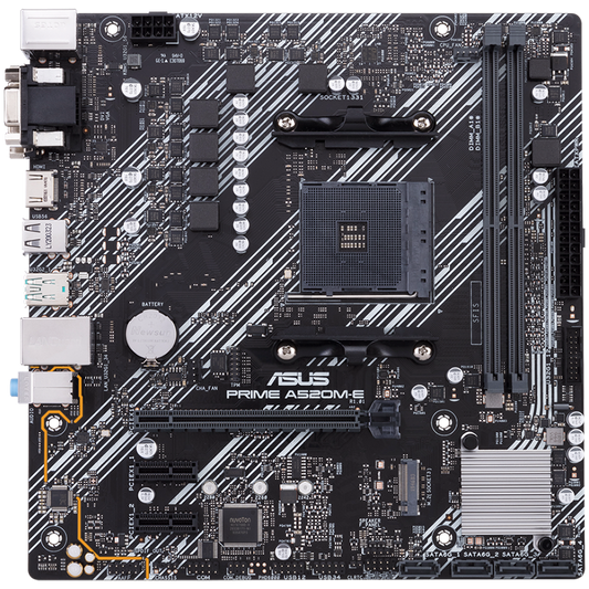 ASUS PRIME A520M-E/CSM AM4 mATX MB - AMD A520 2xDIMM DDR4 1xM.2 4xSATA PCIe 3.0 1Gb Ethernet 1xD-SUB 1xDVI-D 1xHDMI