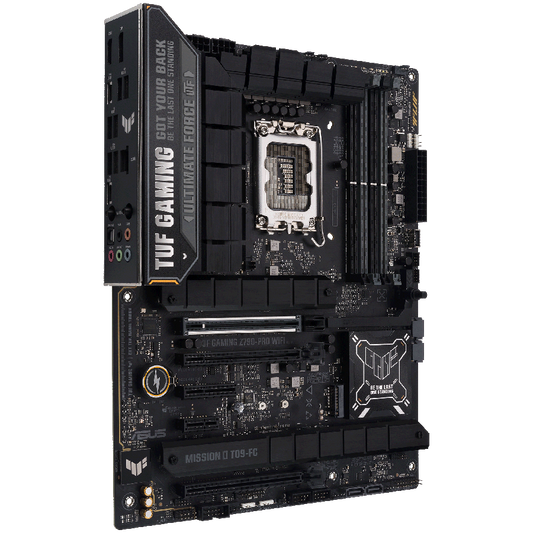ASUS TUF GAMING Z790-PRO WIFI LGA1700 ATX gaming MB - Intel Z790 4xDIMM DDR5 4xM.2 4xSATA PCIe 5.0 2.5Gb Ethernet WiFi 6E + Bluetooth 1xDisplayPort 1xHDMI with Aura Sync support