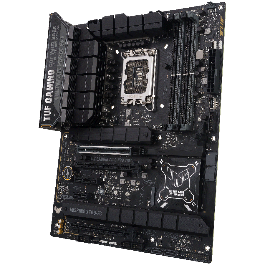 ASUS TUF GAMING Z790-PRO WIFI LGA1700 ATX gaming MB - Intel Z790 4xDIMM DDR5 4xM.2 4xSATA PCIe 5.0 2.5Gb Ethernet WiFi 6E + Bluetooth 1xDisplayPort 1xHDMI with Aura Sync support