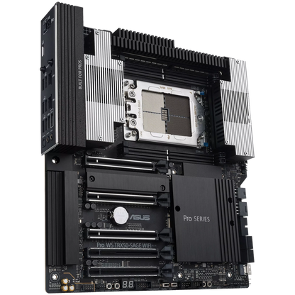 ASUS PRO WS TRX50-SAGE WIFI sTR5 CEB workstation MB - AMD TRX50 4xDIMM DDR5 ECC 3xM.2 4xSATA 1xSlimSAS PCIe 5.0 10Gb + 2.5Gb Ethernet WiFi 7 + Bluetooth with multi-GPU support