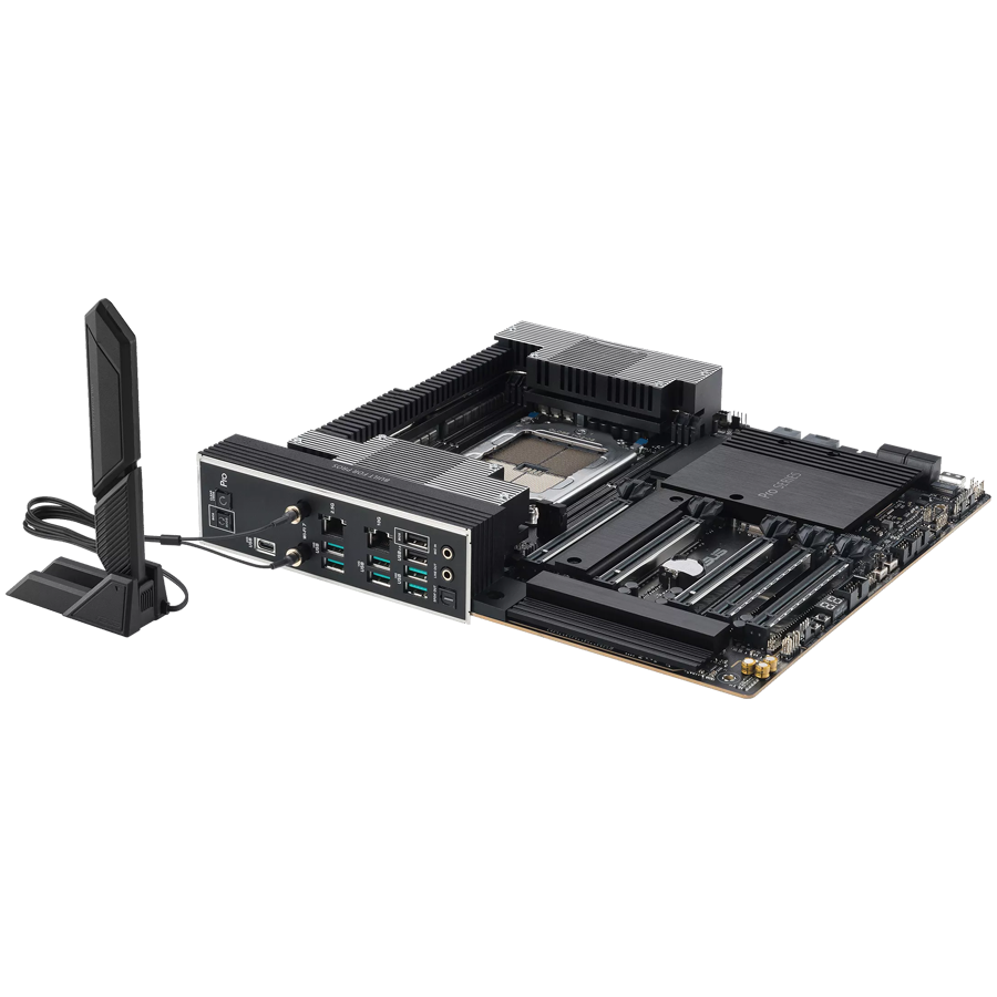 ASUS PRO WS TRX50-SAGE WIFI sTR5 CEB workstation MB - AMD TRX50 4xDIMM DDR5 ECC 3xM.2 4xSATA 1xSlimSAS PCIe 5.0 10Gb + 2.5Gb Ethernet WiFi 7 + Bluetooth with multi-GPU support
