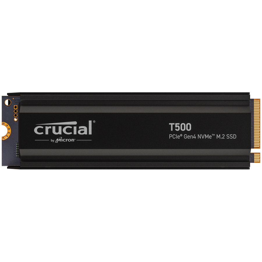 Crucial T500 2TB PCIe Gen4 NVMe M.2 SSD with heatsink
