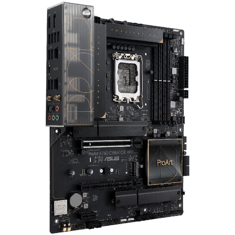 ASUS PROART B760-CREATOR WIFI LGA1700 ATX professional MB - Intel B760 4xDIMM DDR5 3xM.2 4xSATA PCIe 5.0 2.5Gb + 1Gb Ethernet WiFi 6 + Bluetooth 1xDisplayPort 1xHDMI with Aura Sync support