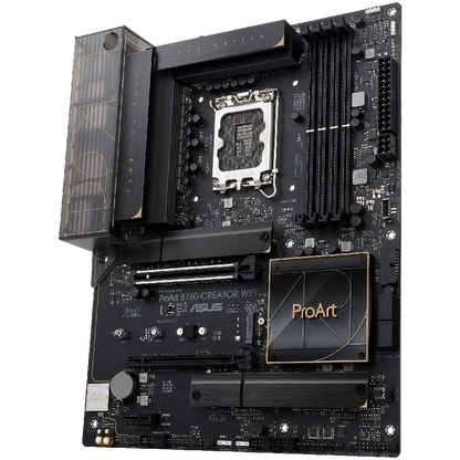 ASUS PROART B760-CREATOR WIFI LGA1700 ATX professional MB - Intel B760 4xDIMM DDR5 3xM.2 4xSATA PCIe 5.0 2.5Gb + 1Gb Ethernet WiFi 6 + Bluetooth 1xDisplayPort 1xHDMI with Aura Sync support