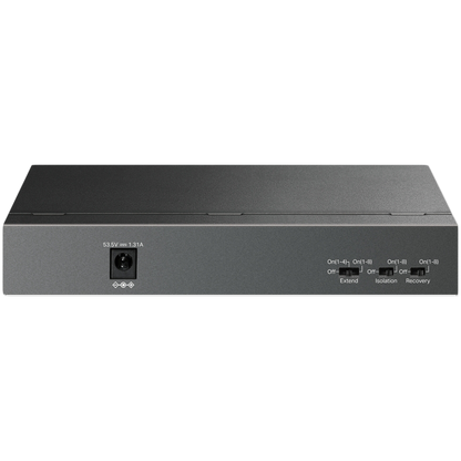 TP-Link LS109P 9-Port 10/100 Mbps Desktop Switch with 8-Port PoE+, 8× 10/100 Mbps PoE+ Ports, 1× 10/100 Mbps Non-PoE Port, 802.3at/af, 63 W PoE Power, Desktop Steel Case, Extend Mode for 250m PoE Transmitting, Isolation Mode, PoE Auto Recovery