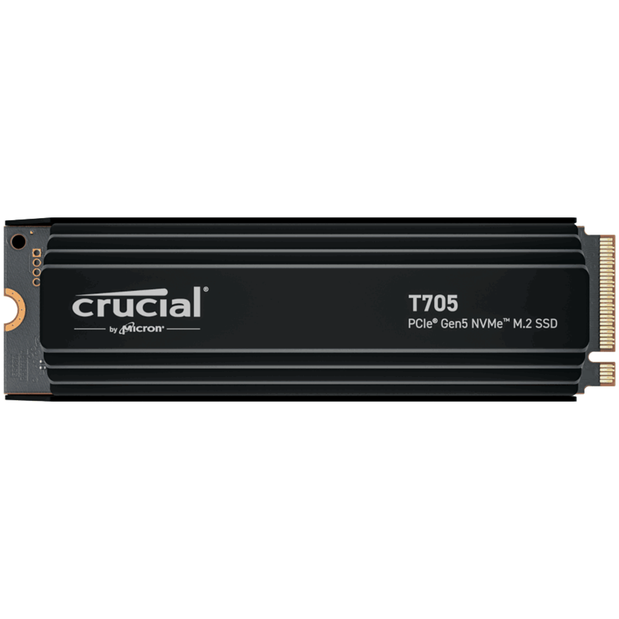 Crucial T705 1TB PCIe Gen5 NVMe M.2 SSD with heatsink