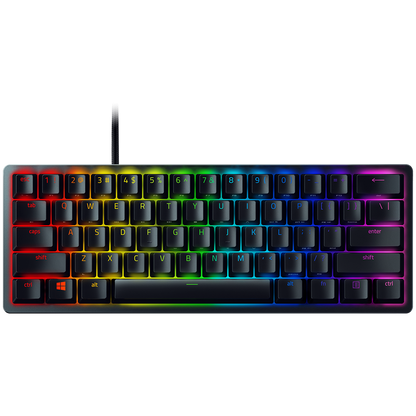 Huntsman V3 Pro Mini - US Layout, Gaming Keyboard, Analog Optical Switch Gen-2, 60% size, Razer Chroma™ RGB, Detachable Type C Cable, Doubleshot PBT Keycaps, 5052 Brushed Aluminum Alloy Top Case, Rapid Trigger Mode, Analog Input