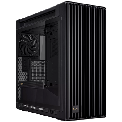 ASUS ProArt PA602 E-ATX Computer case, 420 mm radiator support, one 140 mm and two 200mm pre-installed system fans, front panel IR dust indicator, power lock latch, tool-less PCIe mounting, USB 20Gbps support