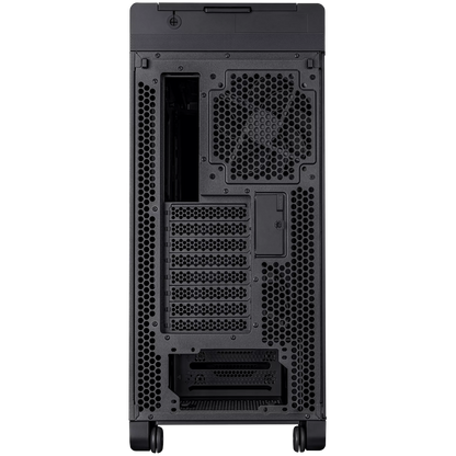 ASUS ProArt PA602 E-ATX Computer case, 420 mm radiator support, one 140 mm and two 200mm pre-installed system fans, front panel IR dust indicator, power lock latch, tool-less PCIe mounting, USB 20Gbps support