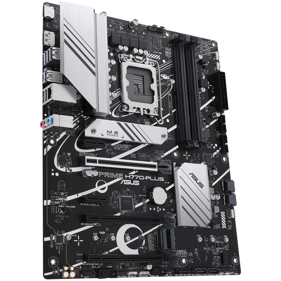 ASUS PRIME H770-PLUS LGA1700 ATX MB - Intel H770 4xDIMM DDR5 3xM.2 4xSATA PCIe 5.0 2.5Gb Ethernet 1xDisplayPort 1xHDMI with Aura Sync support