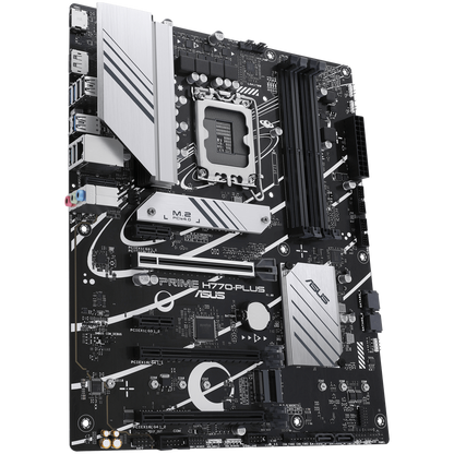 ASUS PRIME H770-PLUS LGA1700 ATX MB - Intel H770 4xDIMM DDR5 3xM.2 4xSATA PCIe 5.0 2.5Gb Ethernet 1xDisplayPort 1xHDMI with Aura Sync support